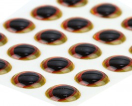 Ultra 3D Epoxy Eyes, Yellow/Orange, 8 mm